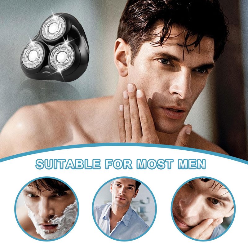 Universal Rotary Shaver Replacement Head Compatible with Remington Shaver Razor Parts for Series R3,R4,R5,R6,R7,R8,SP-3141 and SP-5161 Foils (Black/1Pack)