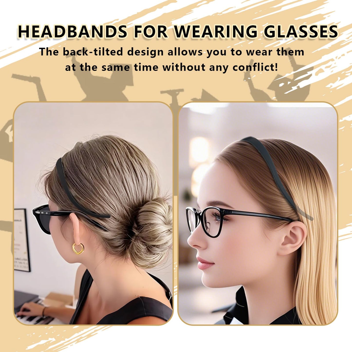 Tryly 2 Pack Graduation Cap Headband Insert, Anti-Slip Stabilizer, Eyeglasses Compatible, Graduation Gift for Graduates (Black 2pcs)