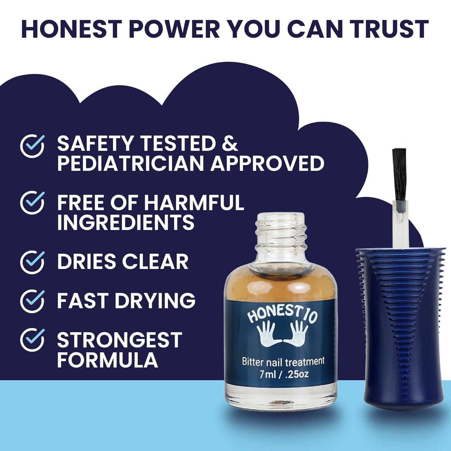 Nail Biting Prevention Polish for Kids & Adults - Safe Bitter Formula, Pediatric Approved | 0.25 oz