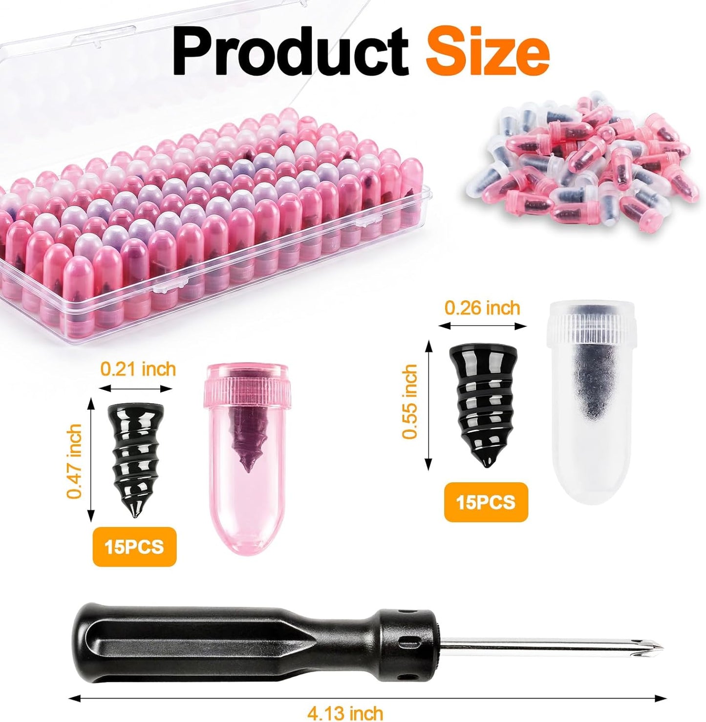 Tire Plug Kit - 30 Pcs Professional Grade Emergency Repair Set | Includes Screwdriver for Cars, Trucks, Motorcycles, Bicycles