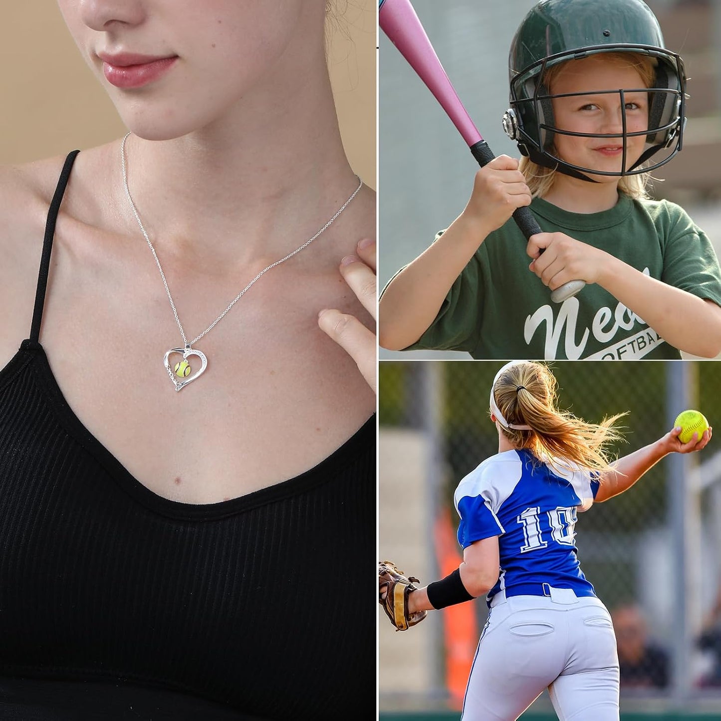 Sport Necklace for Girls - Volleyball, Softball, Basketball & Baseball Jewelry | 16-19 Inch Adjustable Gift