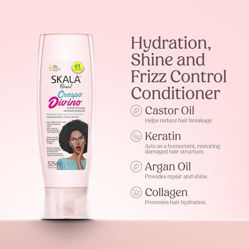SKALA Crespo Divino Conditioner - Vegan Hydrating Formula for Curly & Kinky Hair | 325 mL