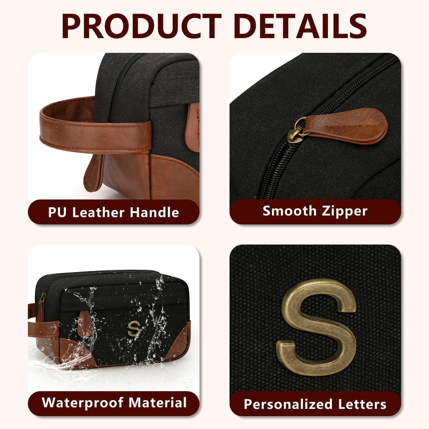 CLOUDWINGS Personalized Toiletry Bag for Men, Birthday Gifts for Men Him