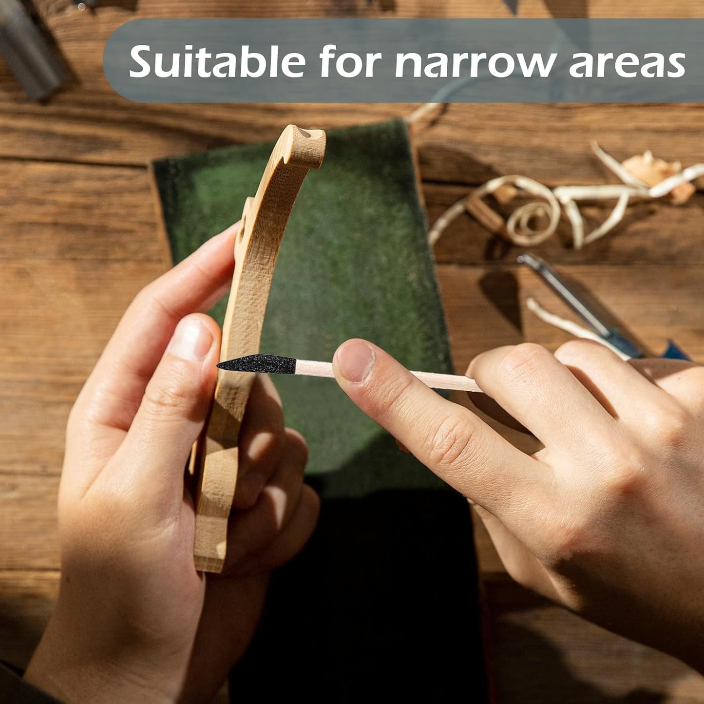20/50Pcs Sanding Sticks, Double-Ended Matchstick Design Sanding Tools for Wood Plastic Models, 120/280 Grit Fine Detail Sander for Tight Spaces Crafts (5.4 x 0.2 Inch)