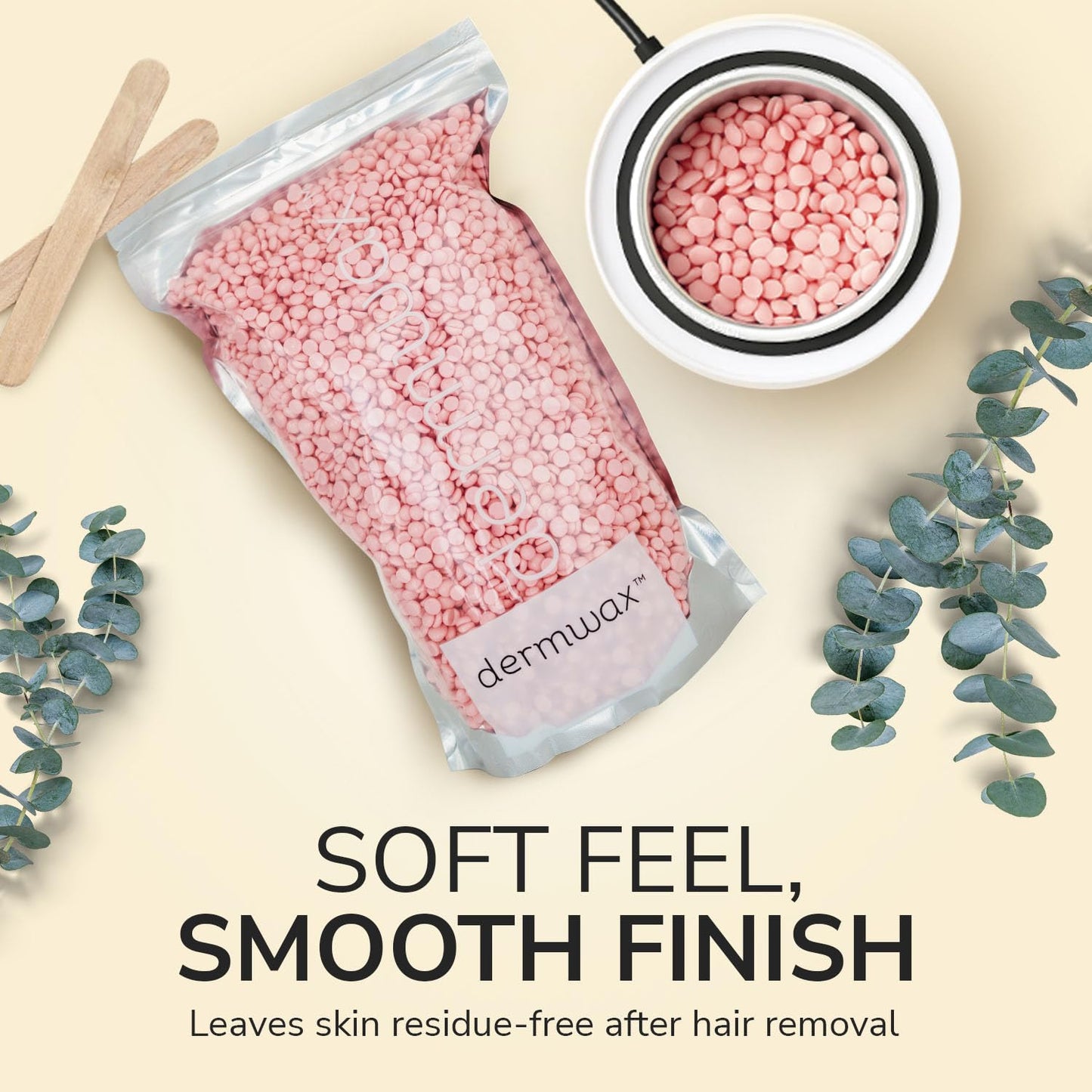 Dermwax Pink Chiffon Hard Wax Beads – Creamy Professional Hard Wax with a Cotton Candy Pink Finish - Ideal for Brazilian Hair Removal – Quick Drying & Pliable - Suitable for all Skin & Hair Types