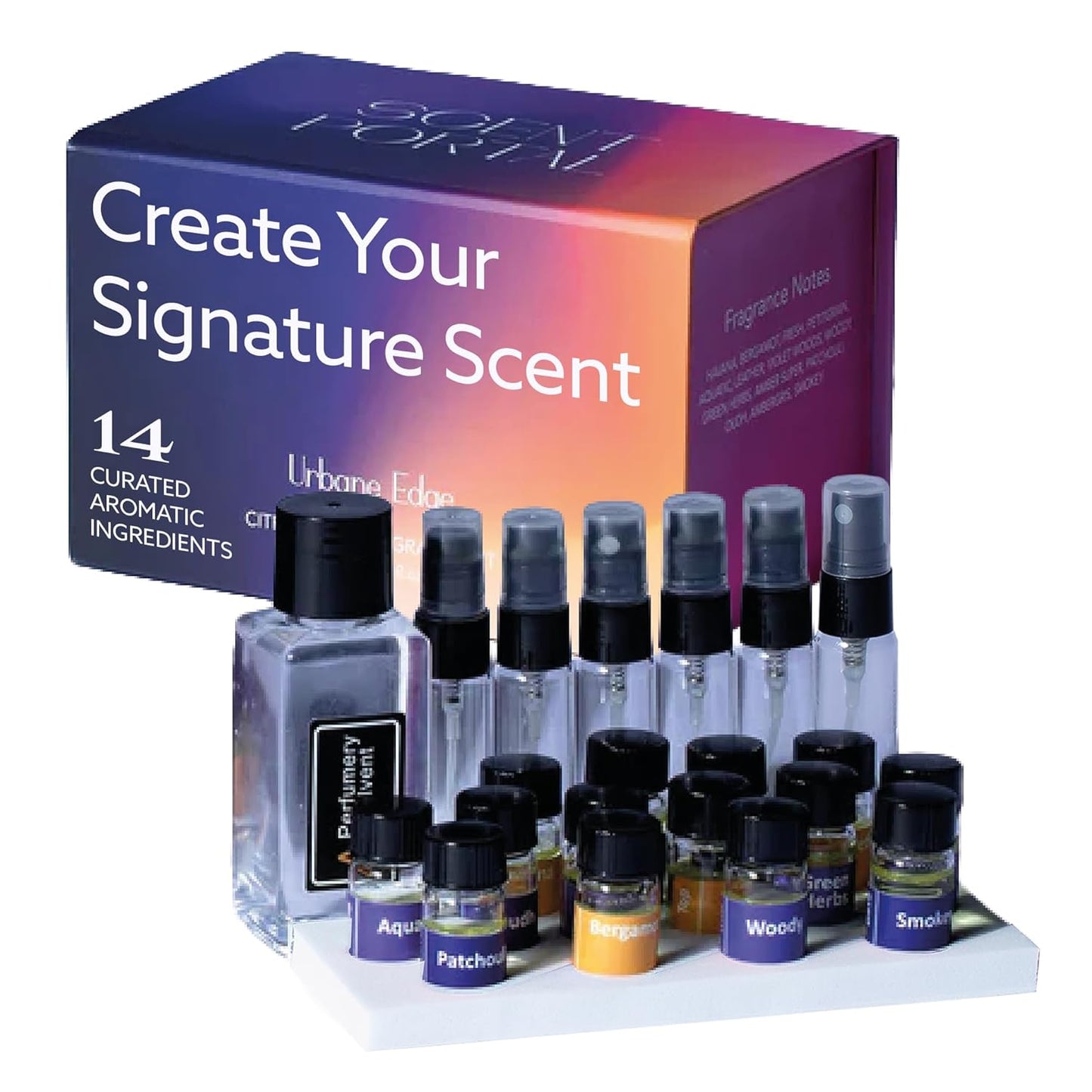 Perfume Making Kit - Create Your Own Signature Fragrance with 14 Ingredients, Spray Bottles & Guide | Unisex Noir Scents
