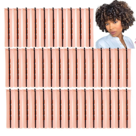 Large Perm Rods for Natural Hair Curling - Beige Styling Rollers for Long & Short Hair