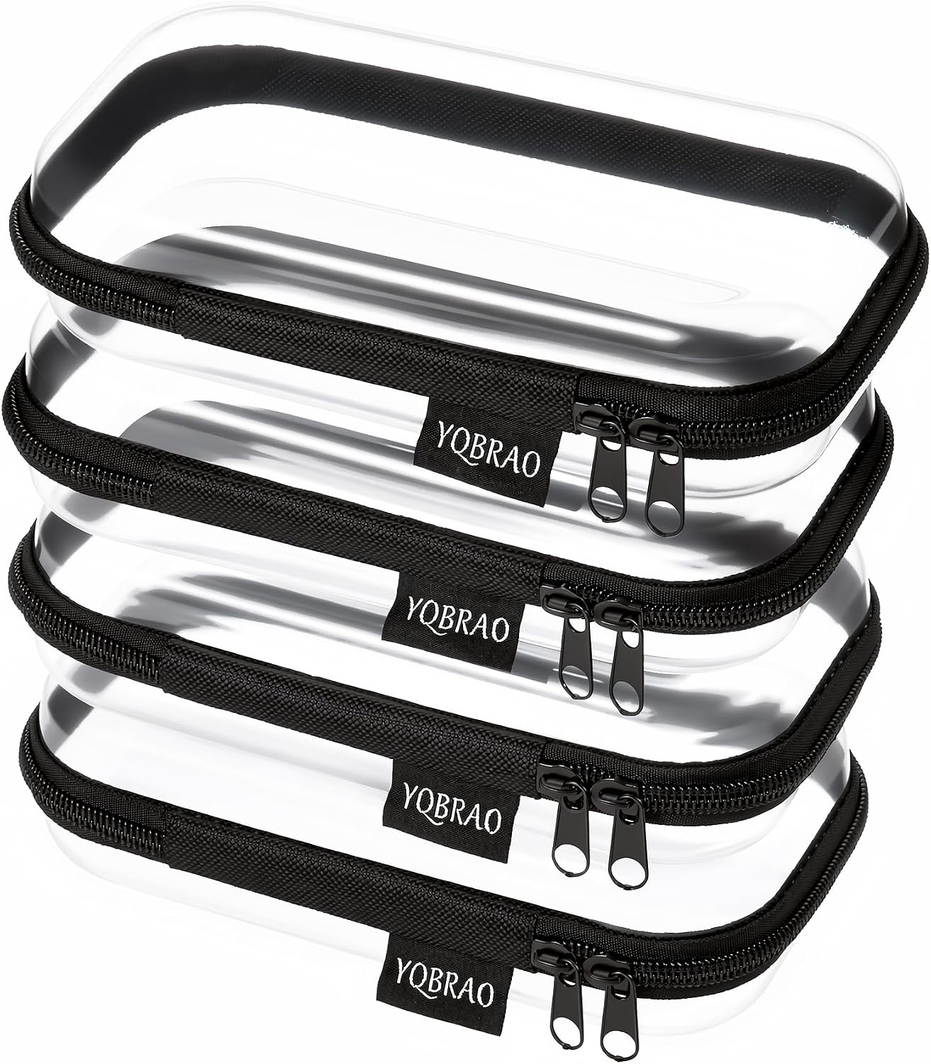 Clear Diaper Bag Organizer Pouches - 4-Pack Ultra-Thick PET Travel Bags | Rigid Self-Standing Design, TSA Approved