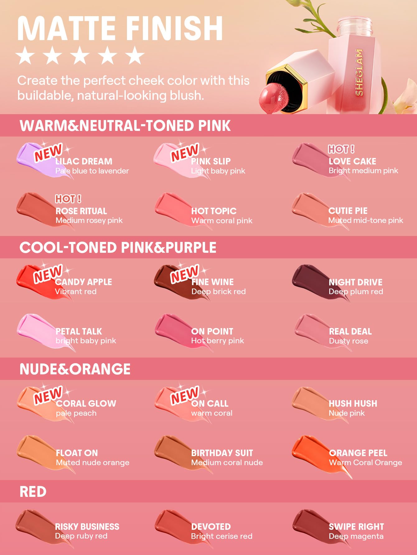 SHEGLAM Color Bloom Liquid Blush-007 Pink Slip
