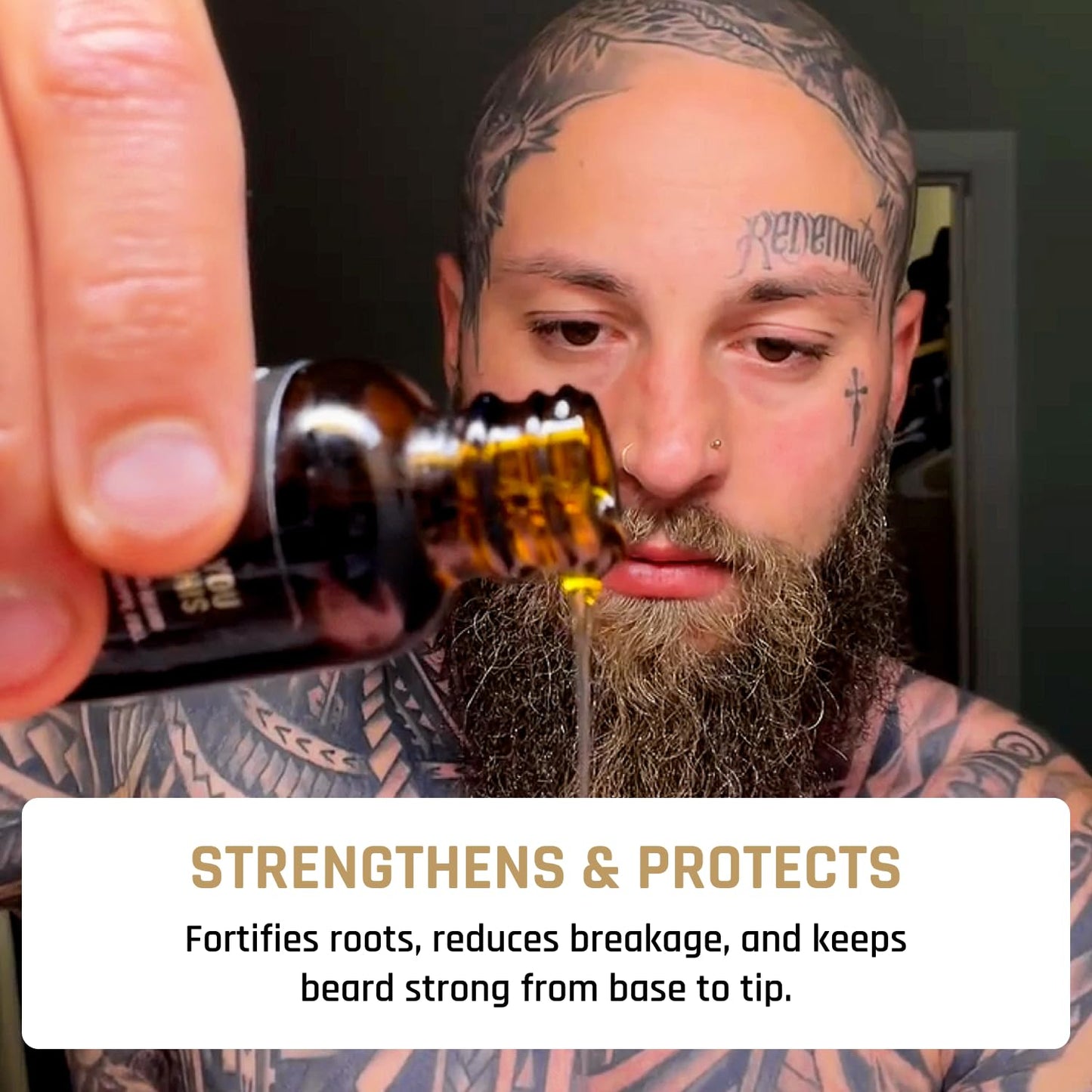 Derm Dude Accelerator Beard Growth Oil for Men | With Castor Oil & Jojoba Oil for Hair Growth | Promotes Thicker Fuller Beard | Hydrate & Soften Facial Hair, Non-Greasy - Island Rum 1oz