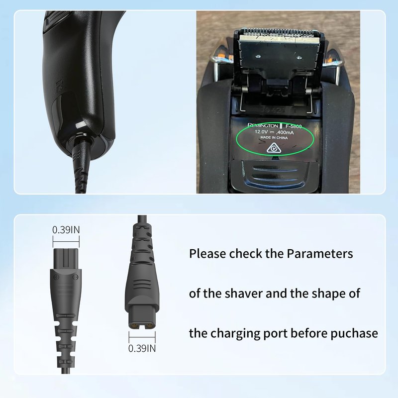 Charger for Remington Shaver for Replacement F5-5800 F5800 F5790 F4790 R5150 R6130 R-6150 MS2-390 MS3-2700 MS680 R9100 Shaver, Electric Razor Power Cord Adapter