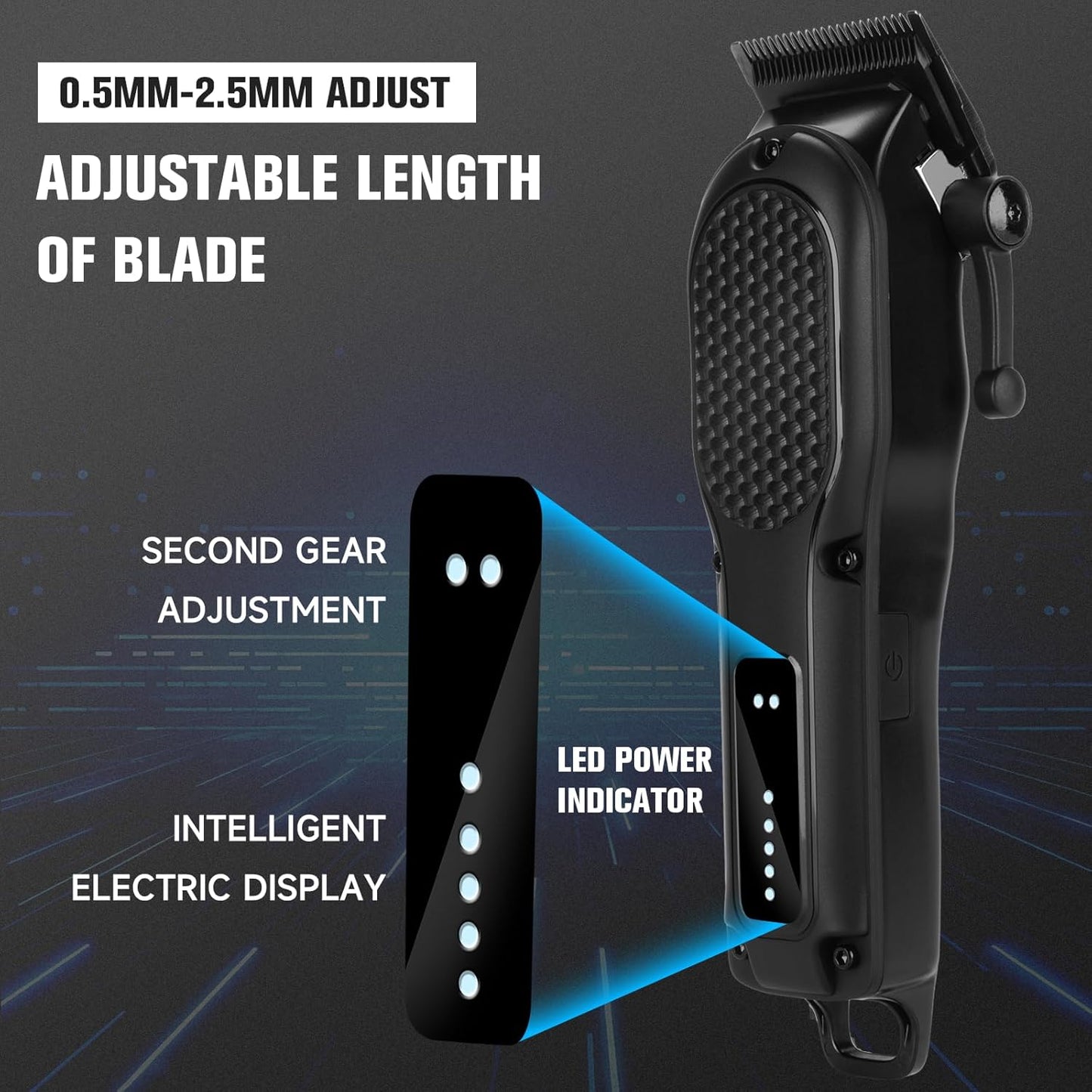 Men's Hair Clippers - Professional Cordless Rechargeable Beard Trimmer for Precision Grooming | Powerful Cutting Tool