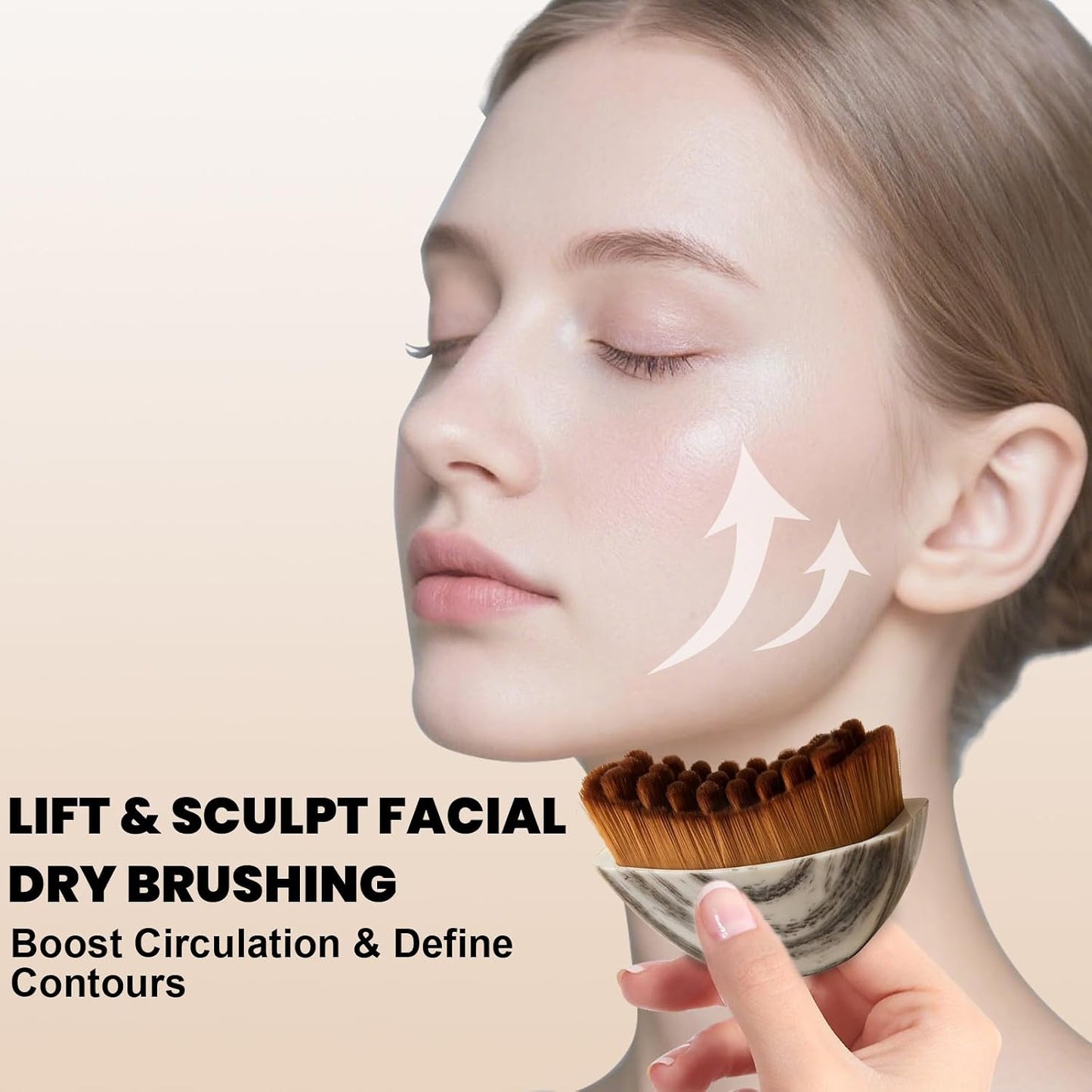 Lymphatic Facial Cleansing Brushes - Dual Pack Manual Exfoliating Scrubbers for Contouring | Gentle Skin Massagers