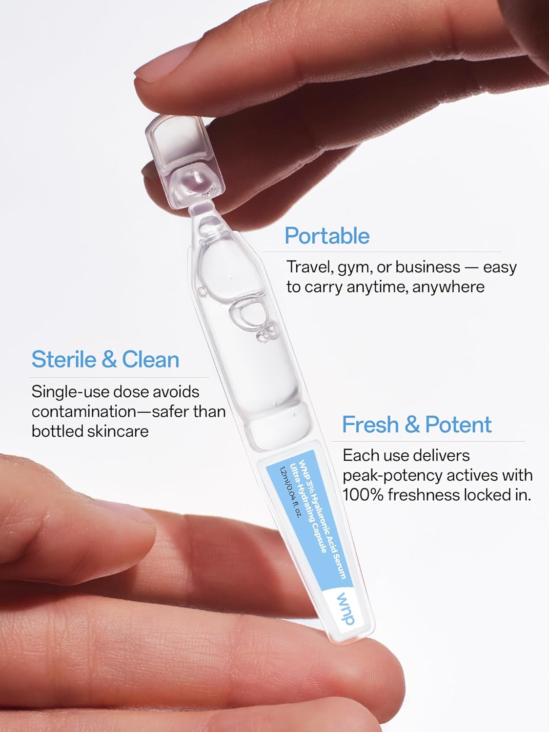 Hyaluronic Acid Serum 3% for Face - 4D Multi-Layer Hydration | Ultra Hydrating Anti-Aging Moisturizer | 30 Single-Use Vials