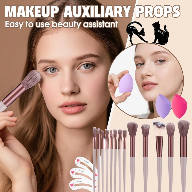 Complete Makeup Kit for Women - Foundation, Eyeshadow Palette & Brushes | Perfect Gift Set for Beginners & Teens