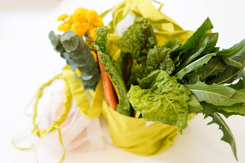 Full Circle Tote-Ally Reusable Grocery Tote and 3 Reusable Produce Bags, Green