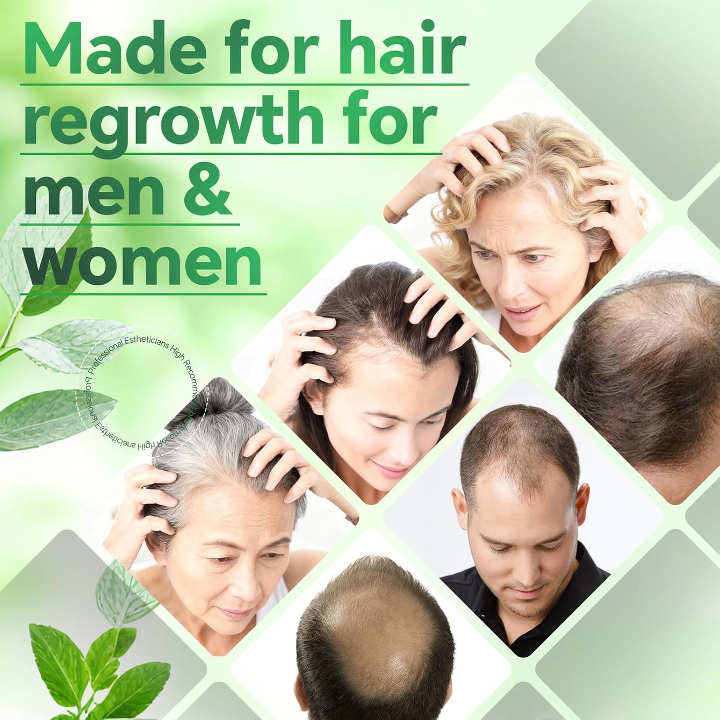 Hair Growth System - Advanced Treatment for Men & Women | Ginseng, Peppermint & Ginger for Thicker, Healthier Hair