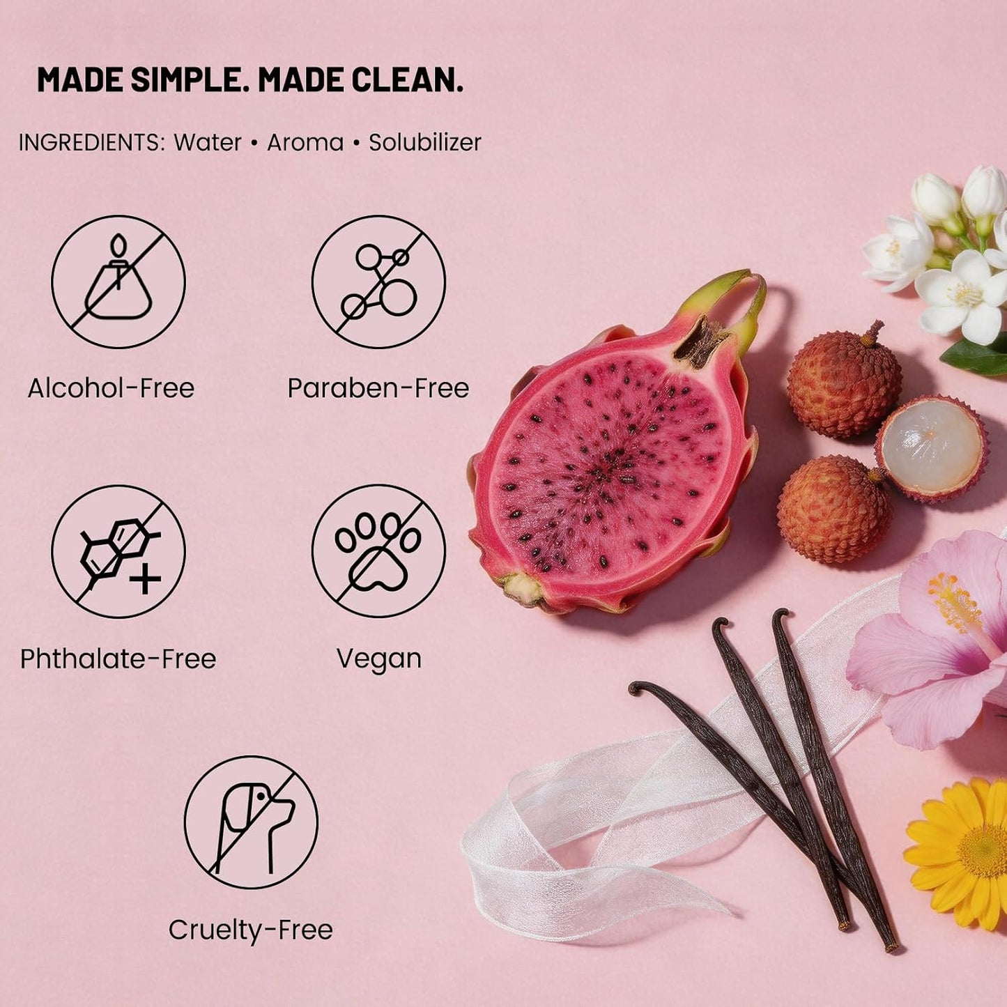 Tropical Body & Hair Mist for Women | Alcohol-Free Dragon Fruit & Jasmine Spray - 3 oz, Vegan & Lightweight