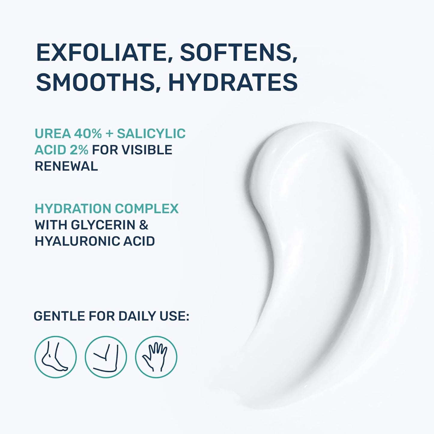 Urea Cream 40% for Feet - Maximum Strength Exfoliating Foot Lotion with Salicylic Acid | 4.3 oz