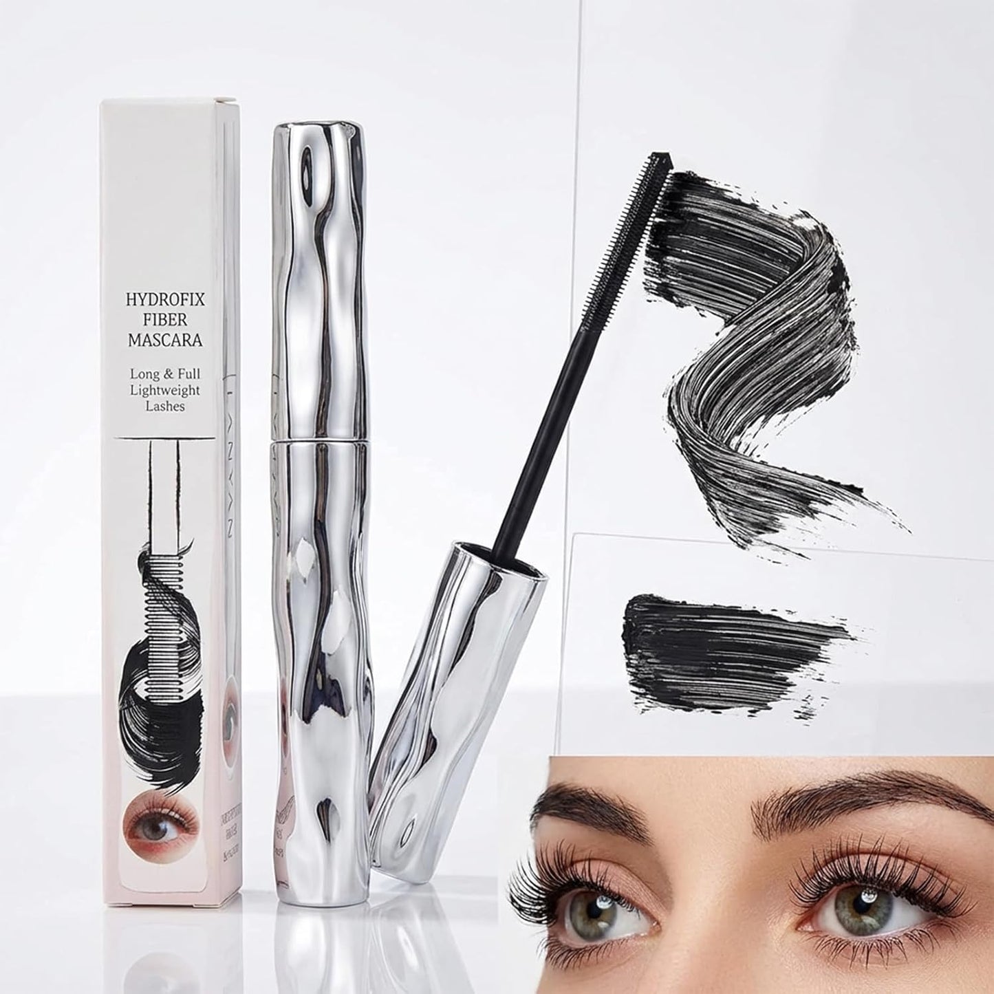 Waterproof 3D Curling Mascara - Sweatproof & Lengthening Black Formula | Washable, New Wand Design