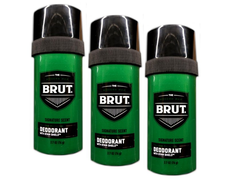 Brut Round Solid Deodorant For Men, 2.5 oz (Pack of 3) Packaging May Vary