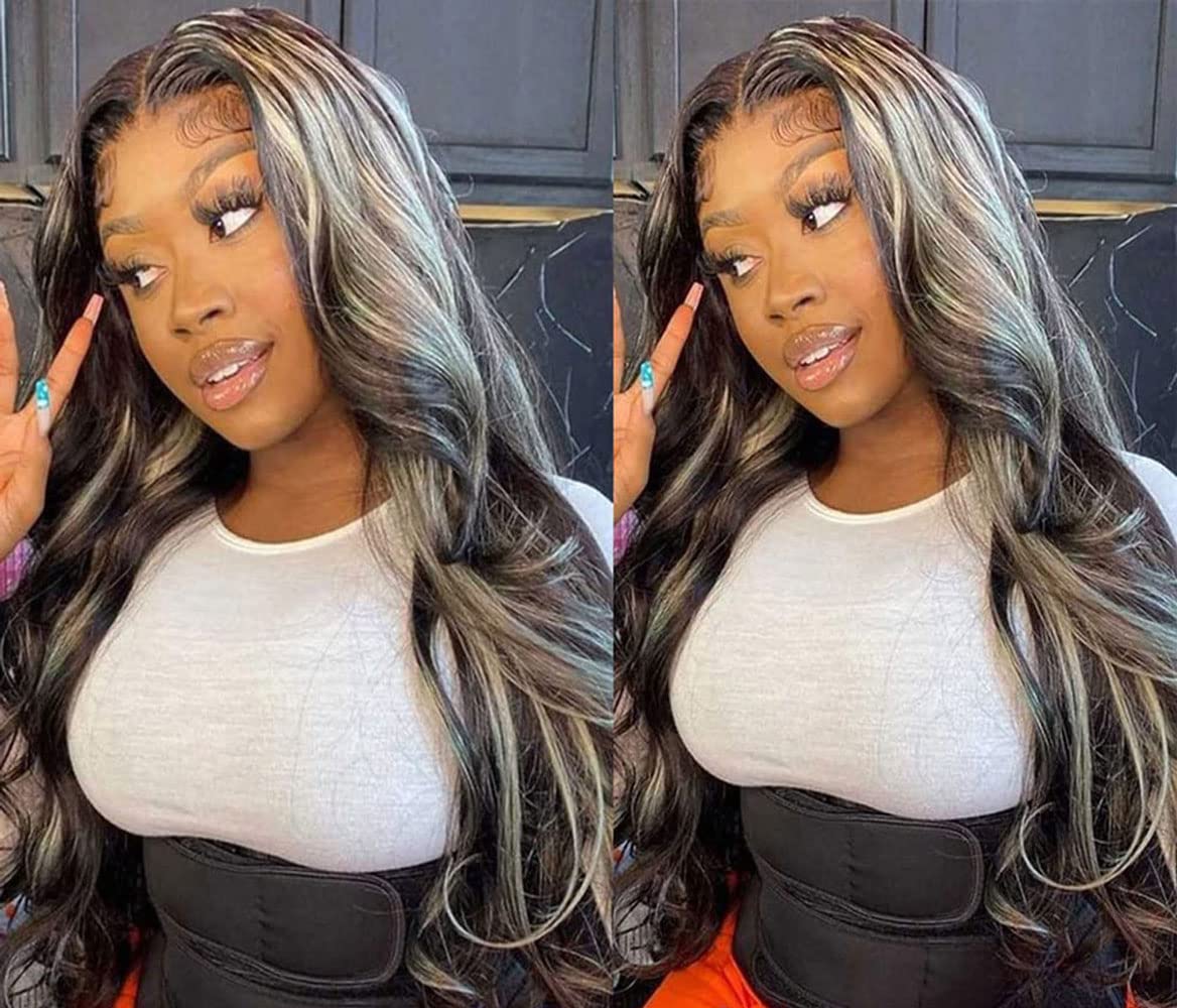 HeioWuio P4/Grey Body Wave Hair Bundles Brazilian Remy Extensions Ombre Tow Tone Weaves Real Unprocessed Virgin Hair Brown And Grey 28 Inch