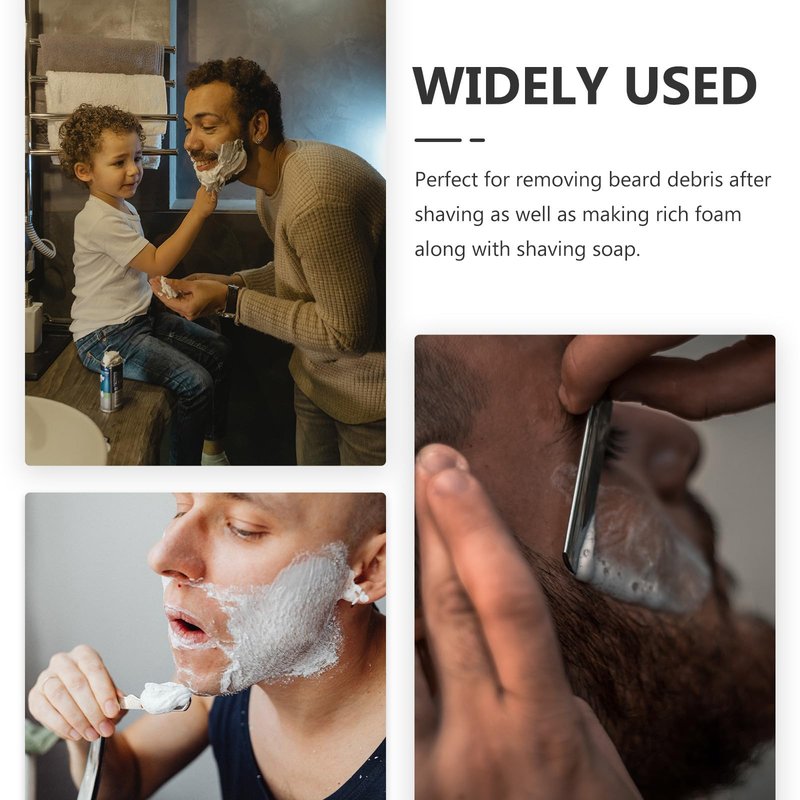 SEWCHICS Men Shaving Brush Travel Beard Brush with Soft Nylon Bristles Compact for Facial Cleansing and Shaving Grooming