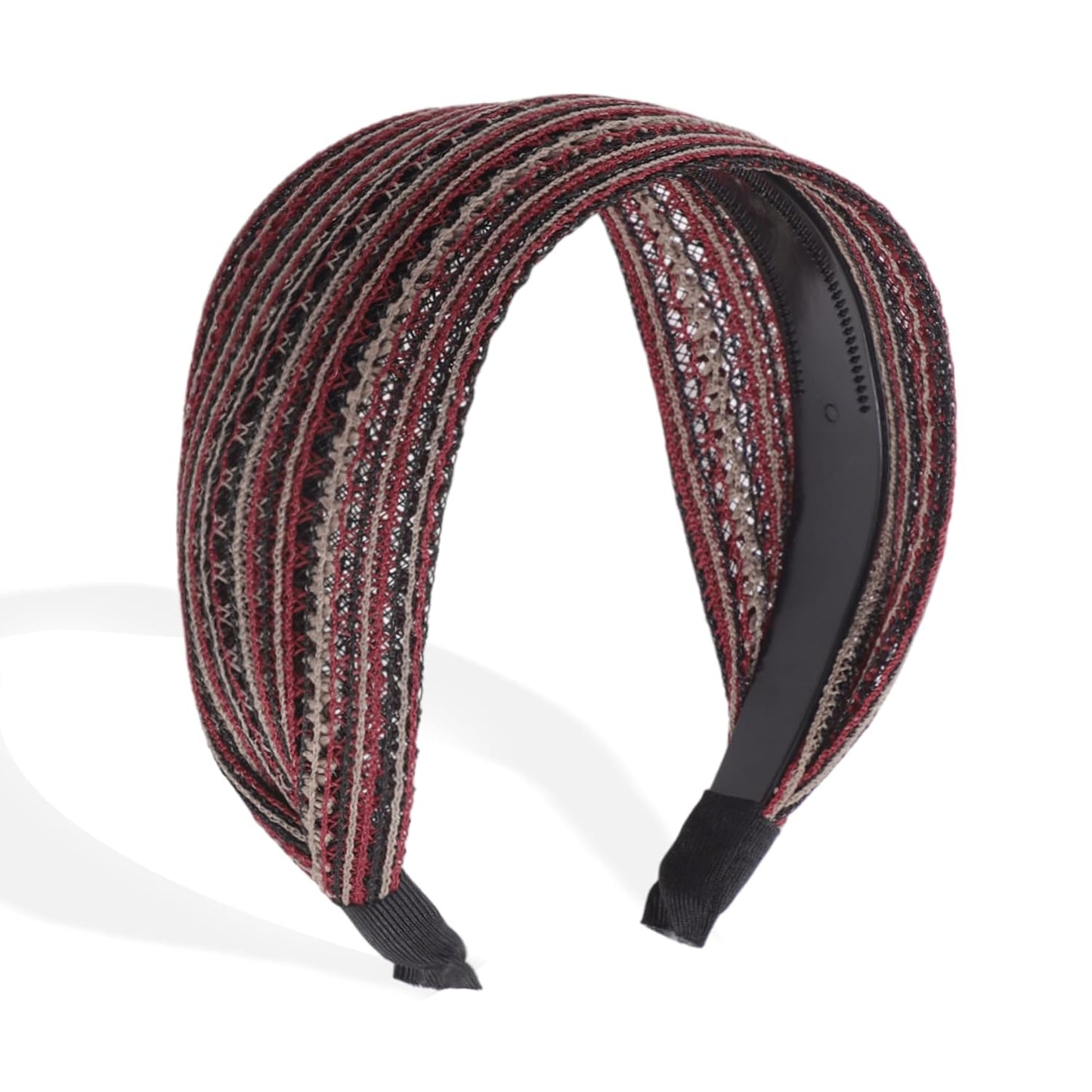 Wide Headbands for Women - Non-Slip Extra Wide Bohemian Thick Design | Black Color