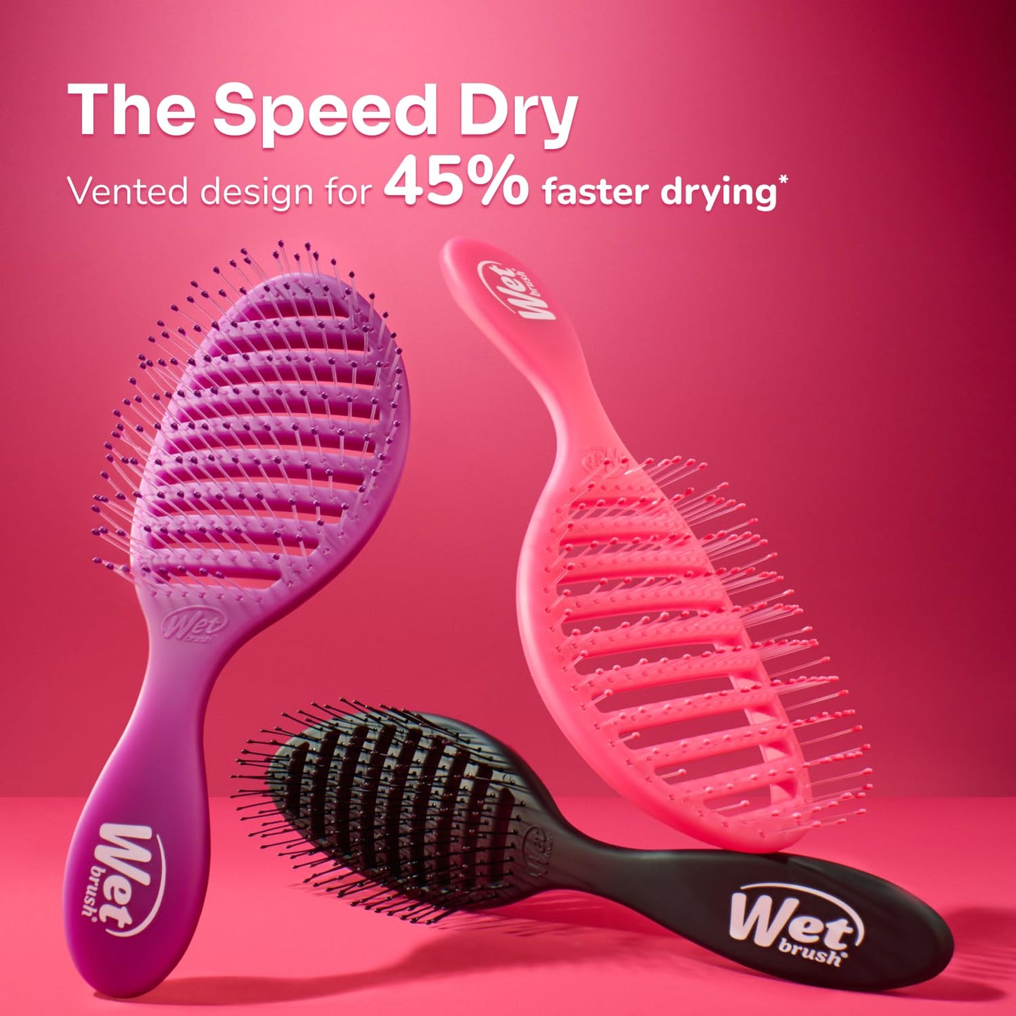 Speed Dry Hair Brush - Vented Design with Soft HeatFlex Bristles | Ergonomic Aqua Brush for Tangle-Free Blow Drying
