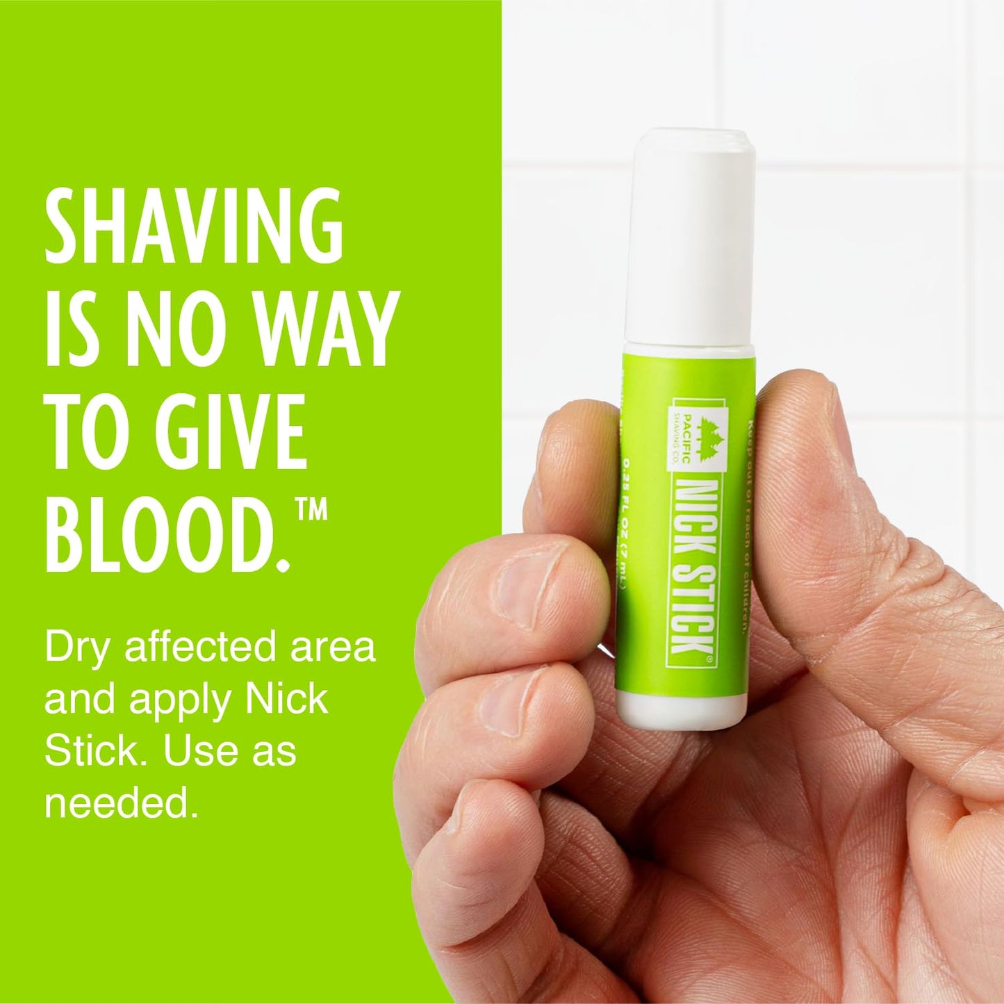 Pacific Shaving Company Nick Stick - No Tissue Paper, No Chalky Residue, Dries Clear, Liquid Roll-On Applicator, Puts Nicks in Their Place, with Vitamin E & Aloe, Made in the USA .25 oz