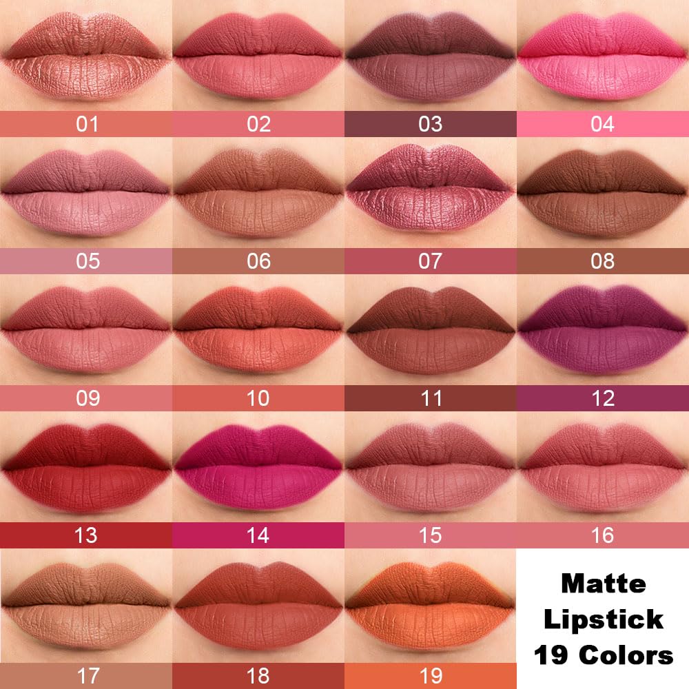 Matte Lipstick - Long-Lasting Velvet Lip Crayon with Waterproof Formula | Smooth Lightweight Lip Color, 08