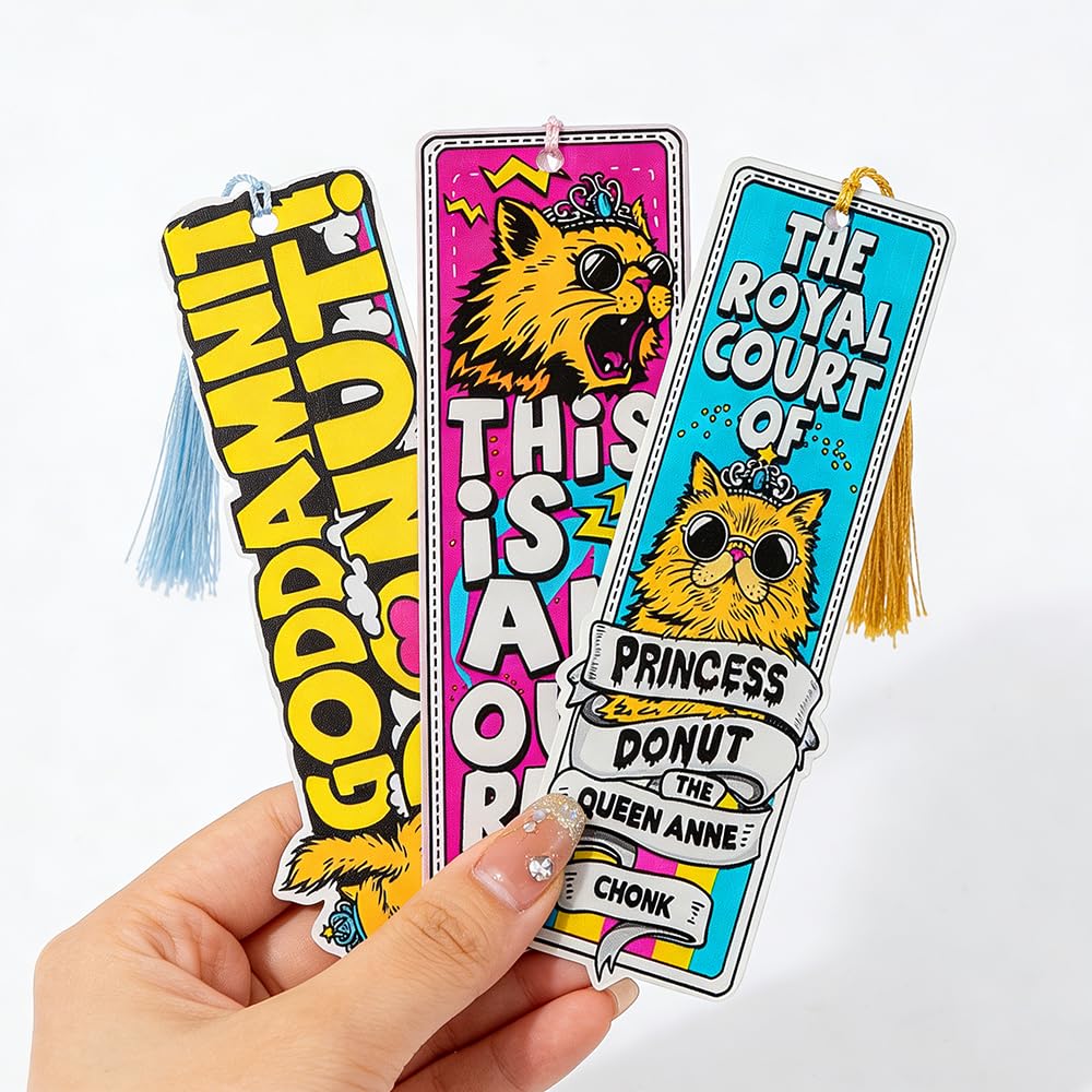 3Pcs Dungeon Crawler Carl Princess Donut Bookmarks, Funny Cat Page Markers, Gifts for DCC Fans & Book Lovers (3PCS-Cat)