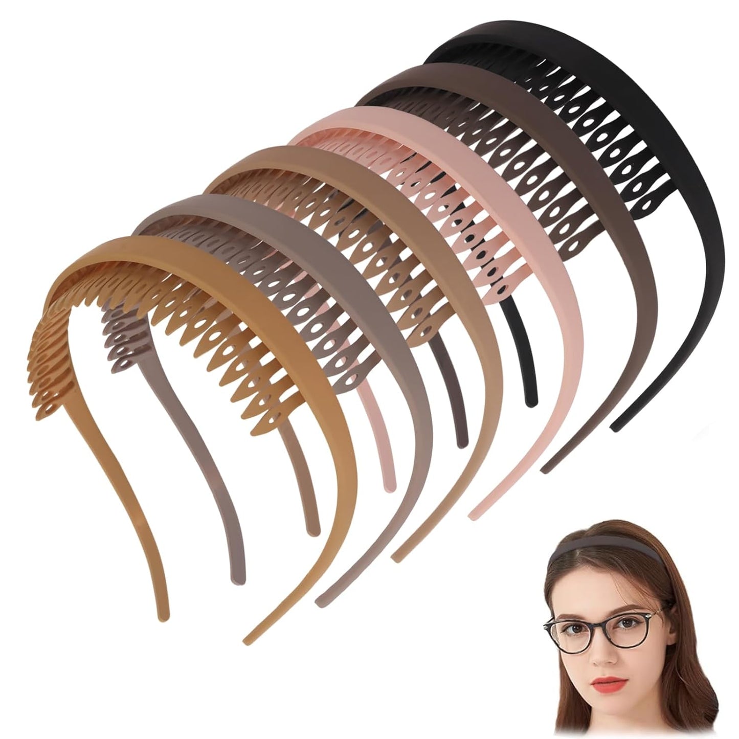 Comfortable Headbands for Women - No Headache Design for Glasses Wearers | Non-Slip Square Sunglasses Bands for Medium Thick Hair