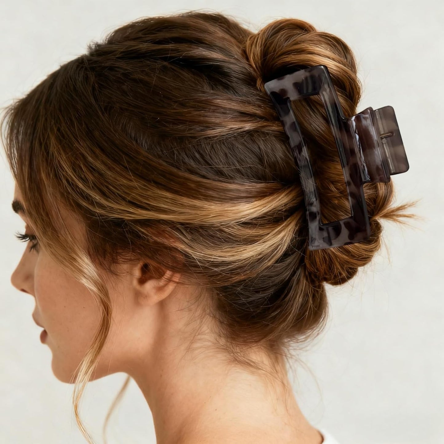 Hair Claw Clips - 6 Tortoise Shell Clips for Women | Strong Hold Non-Slip Design