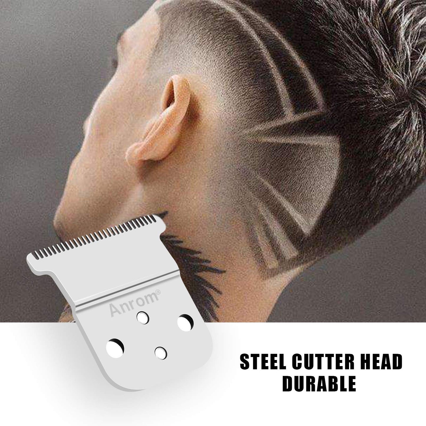 Anrom Trimmer Replacement T Blade Set, Ceramic Blade -Carbon Steel Blade Set for Andis Slimline Pro Li D7/D8 Hair Clipper Trimmer D7#32655 D8#32400 (Silver)