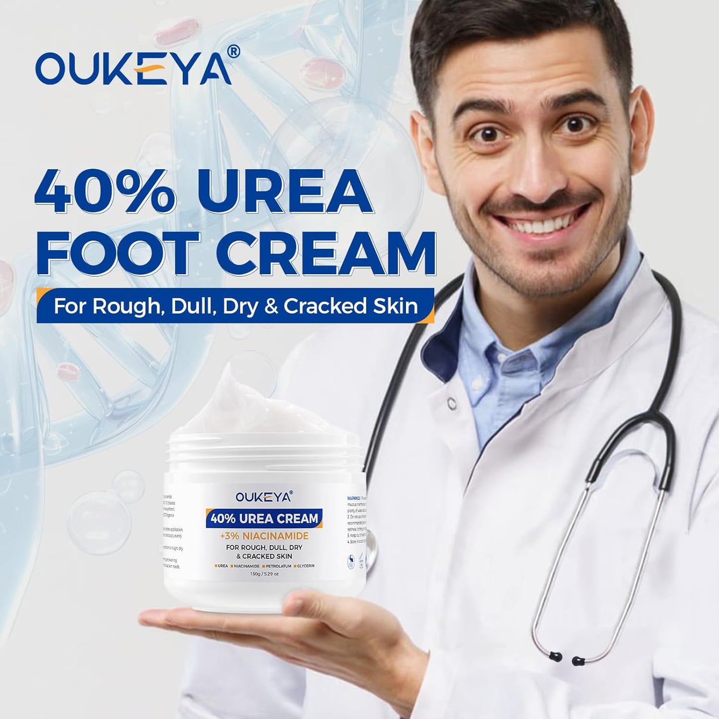 Urea Cream 40% with 3% Niacinamide - Intensive Moisturizer for Dry Skin | 5.29oz