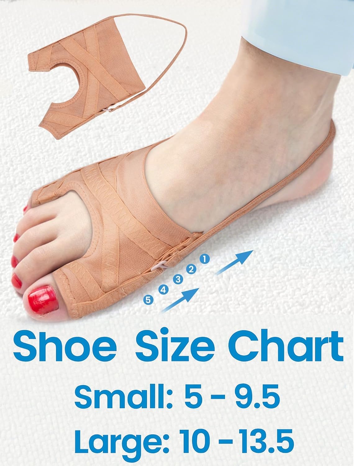 Bunion Corrector | Breathable Toe Straightener for Comfortable Relief - Adjustable for Day/Night Use (1 Pair)