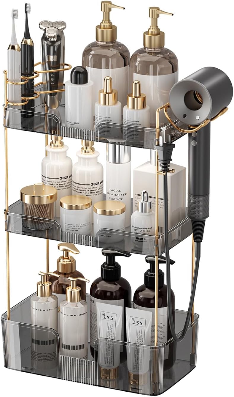 Aveniee Bathroom Counter Organizer - 3 Tier Perfume & Skincare Storage Shelf | Clear Vanity Makeup Tray