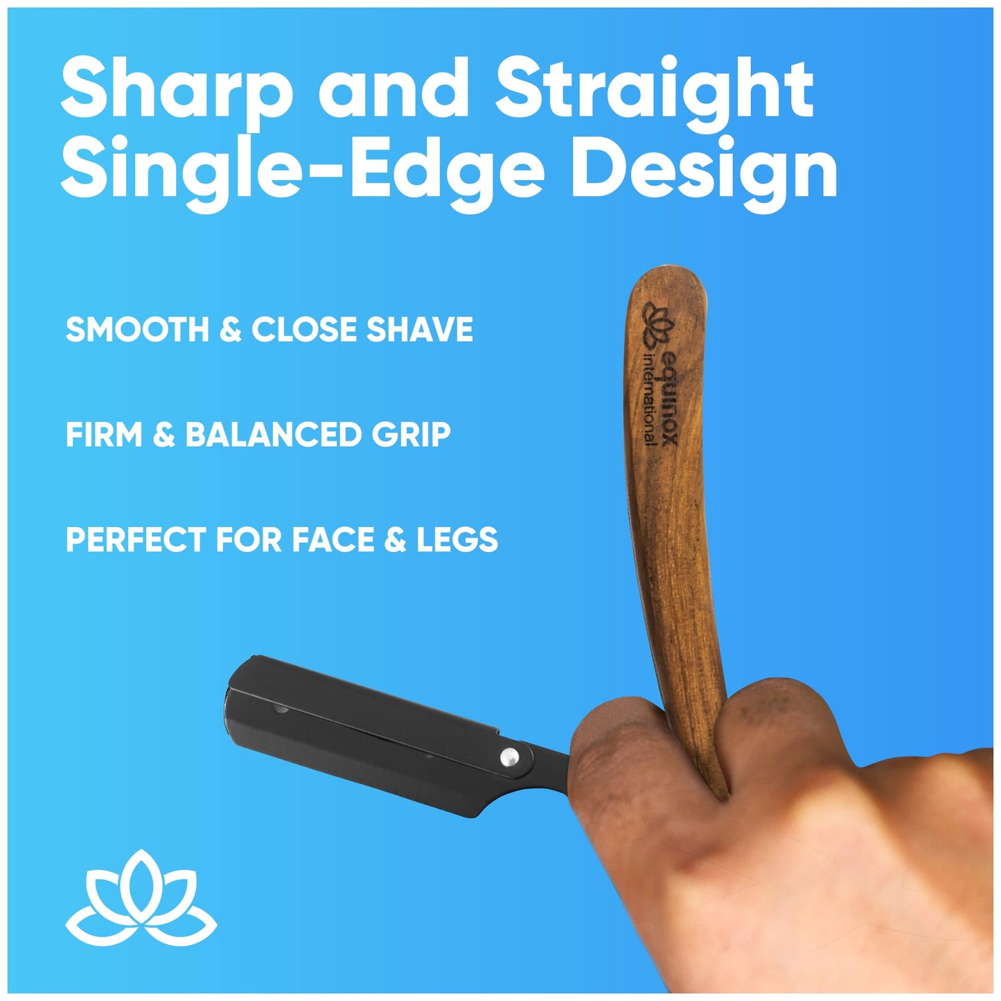 WOODEN HANDLE - BLACK RAZOR AND BLACK DERBY BLADES