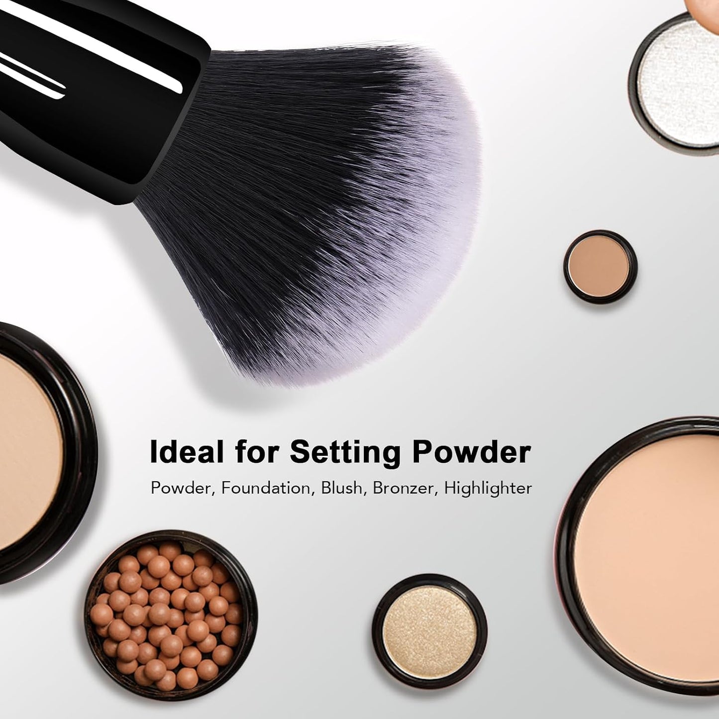 Large Powder Brush - Professional Makeup Tool for Flawless Blending | Vegan Cruelty-Free Bristles