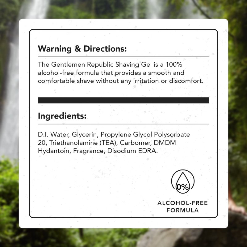 Gentlemen Republic 8oz Alcohol/Dye/Lather Free Sensitive Skin Shaving Gel