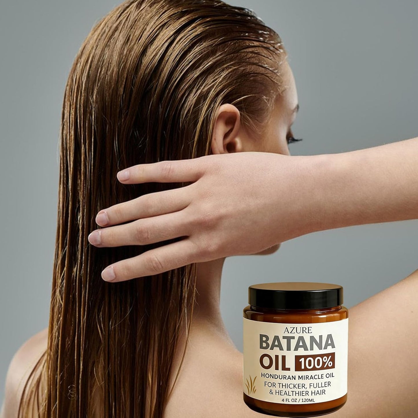 Azure Batana Oil for Hair Growth - Organic 100% Pure Hydrating Oil | Thicker, Stronger Hair, 4 Fl Oz (3 Pack)
