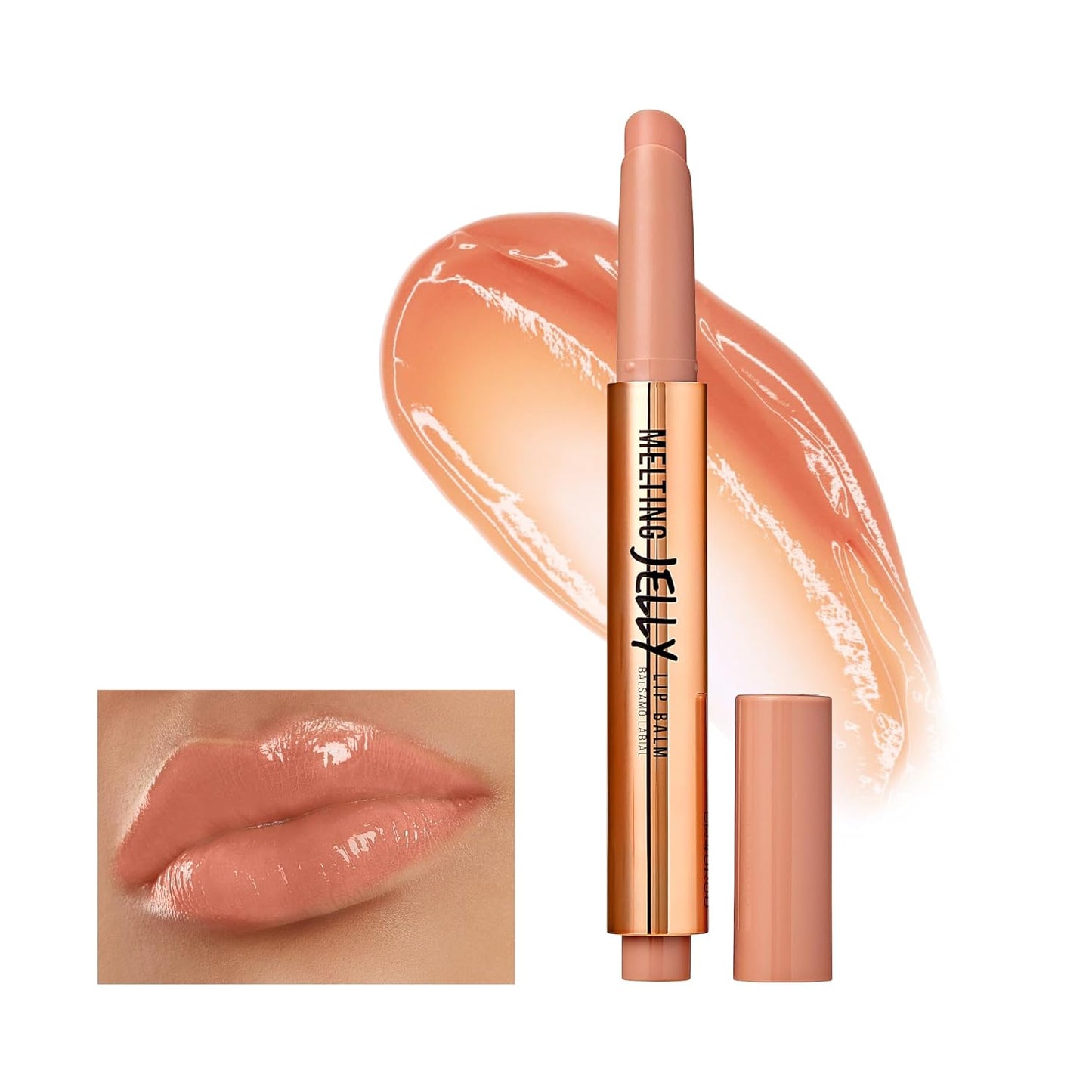 KISS NEW YORK Melting Jelly Lip Balm - High Shine, Moisturizing & Plumping Effect | Chili Mango Flavor