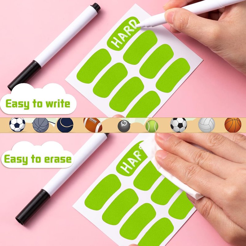 Sports Eye Stickers for Kids - 160 Pieces Football, Softball & Baseball Face Strips | Includes 2 Pencils for Game Day Fun