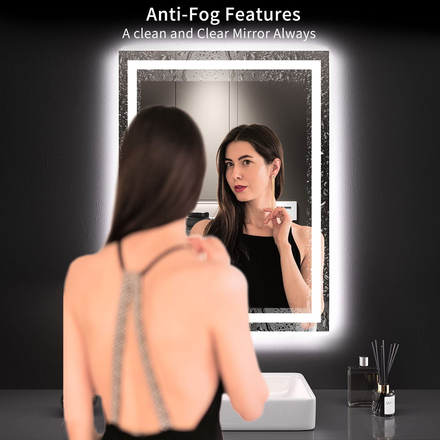 LOAAO 24"X32" LED Bathroom Mirror with Lights