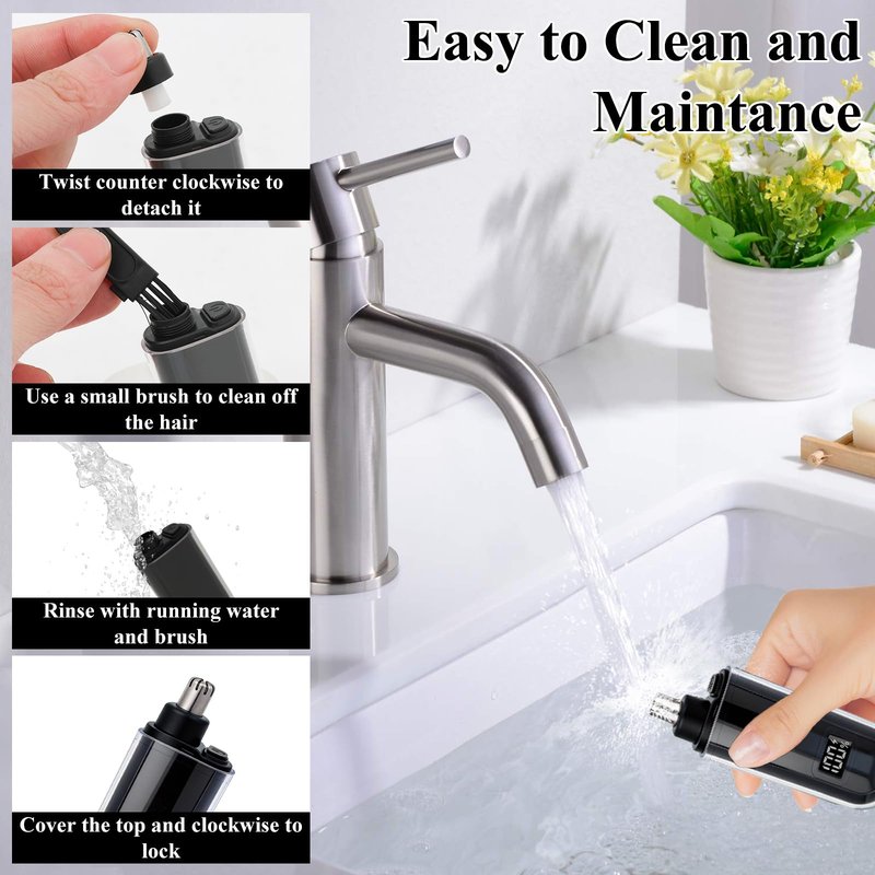 Yunmiss Portable LED Dsiplay Nose and Ear Trimmer Clipper for Men Women,2026 Professional Nose Hair Trimmer with Powerful Motor and Dual-Edge Blades for Smoother Cutting Mini Travel Size