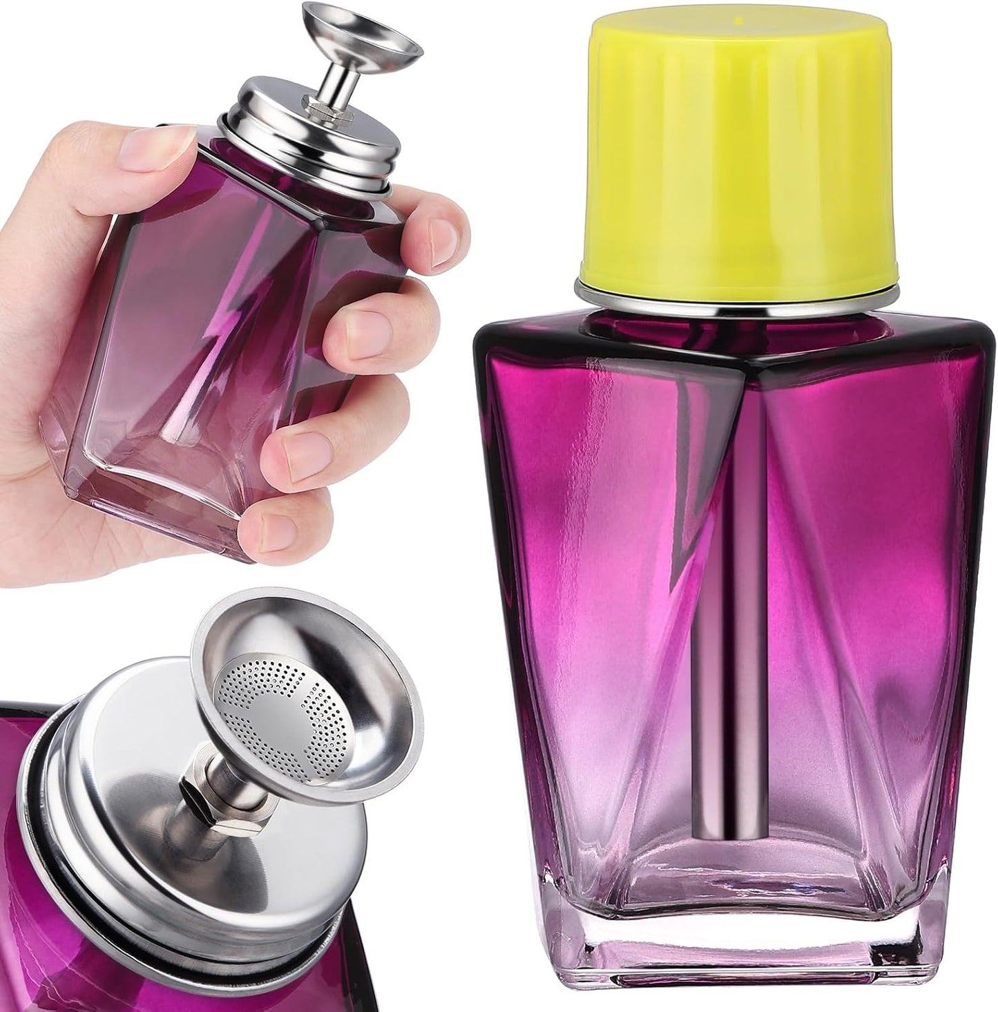 Noverlife Glass Acetone Pump Dispenser - 4Oz Refillable Nail Polish Remover Bottle | Clog-Free Pump, Triple-Filter Design