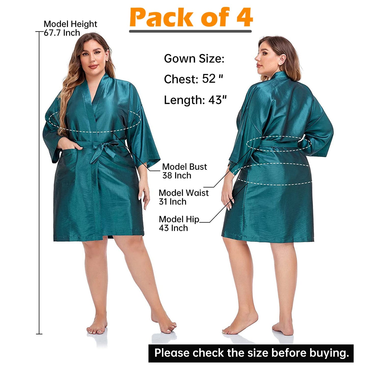 PERFEHAIR Salon Client Gown Cape, Pack of 4, Hairdressing Robes Smock for Hair Stylist to Hair Cutting, Hair Coloring, Makeup-Blue