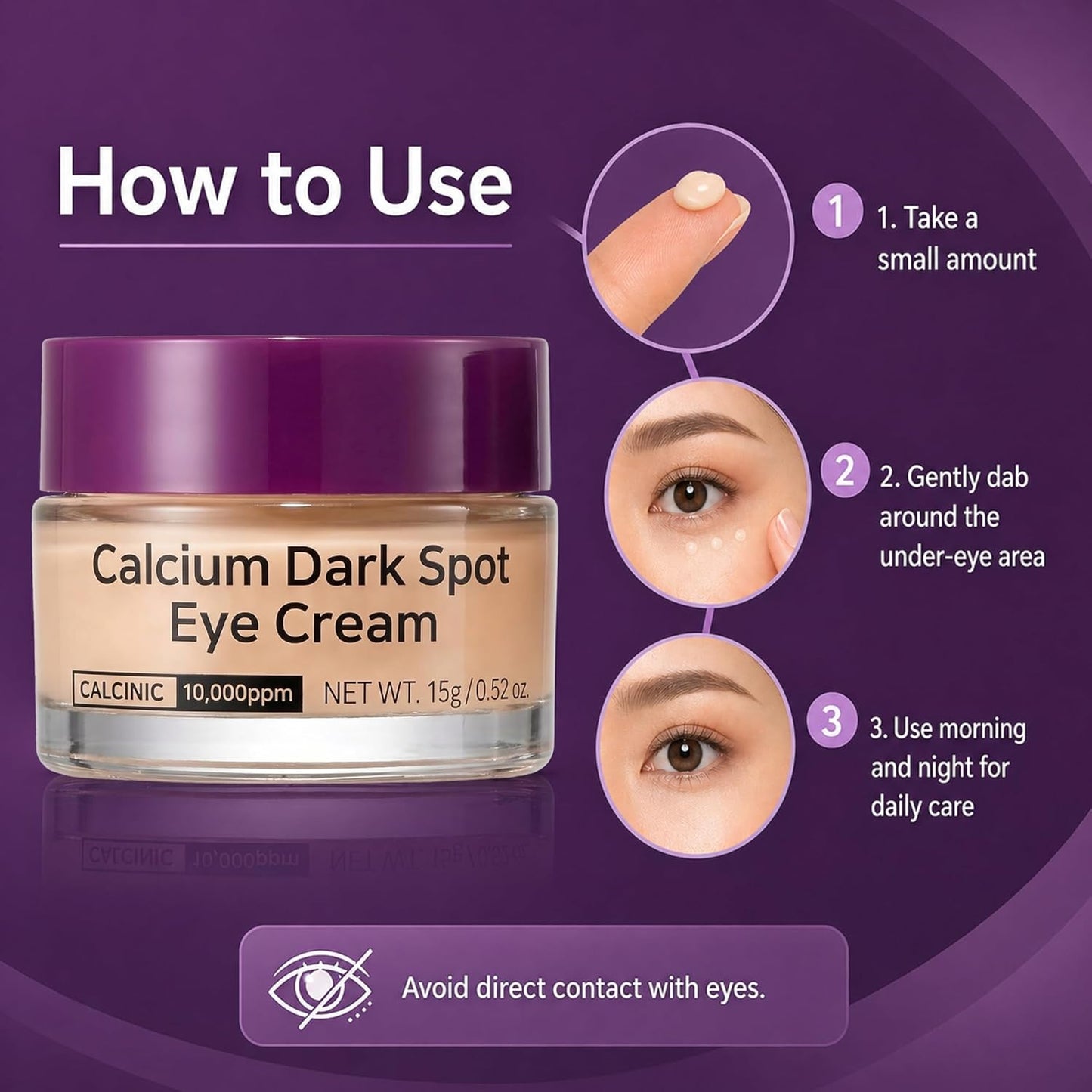 Calcium Dark Spot Eye Cream - Anti-Aging Formula for Dark Circles & Sagging Skin | 2 Pack