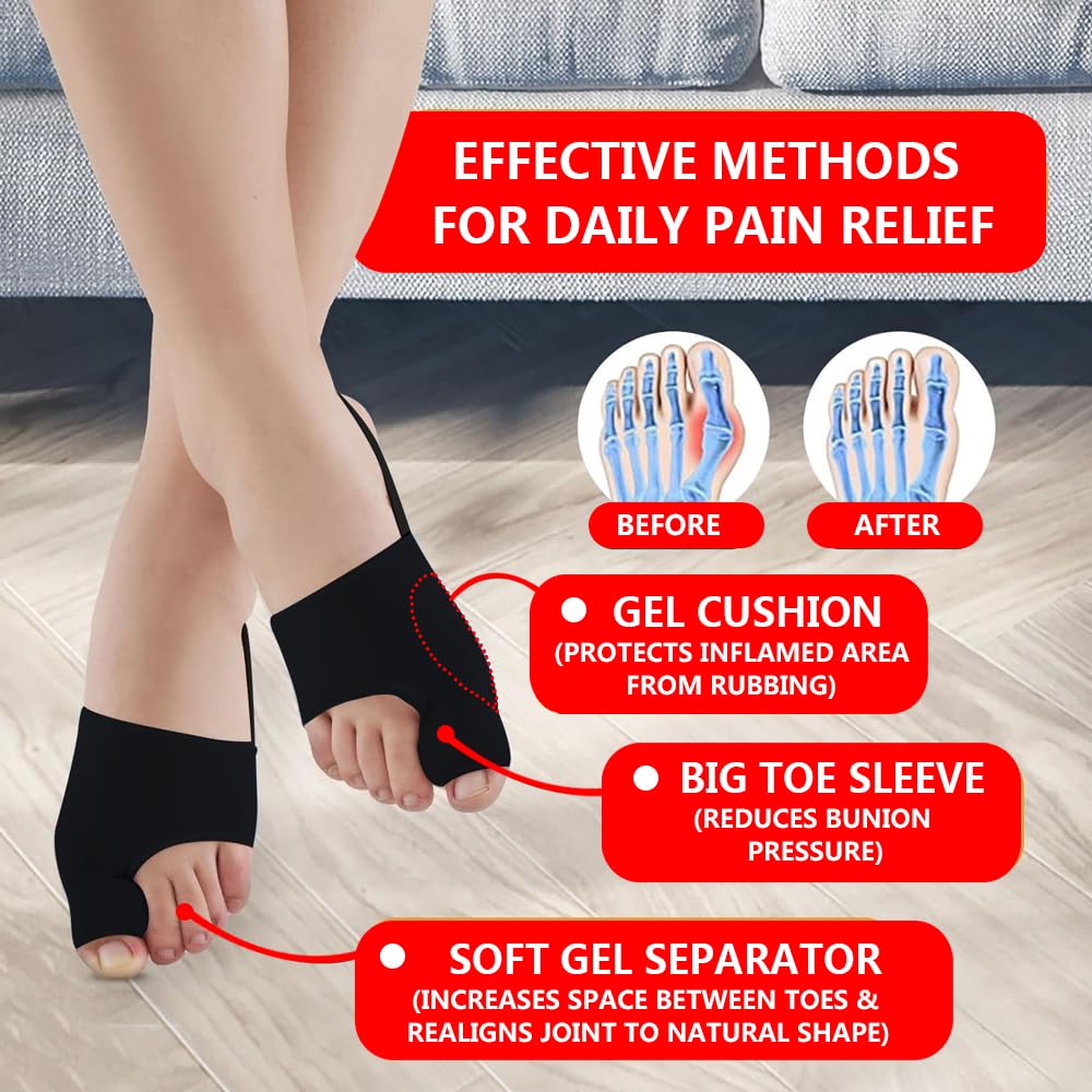 Bunion Corrector - 2PCS Big Toe Separators for Pain Relief | Comfortable & Breathable Splint for Day/Night Use